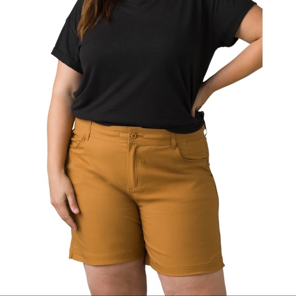 PrAna Shorts Halle Short II Performance Fabric Outdoor Earthbound Tan Size 18W